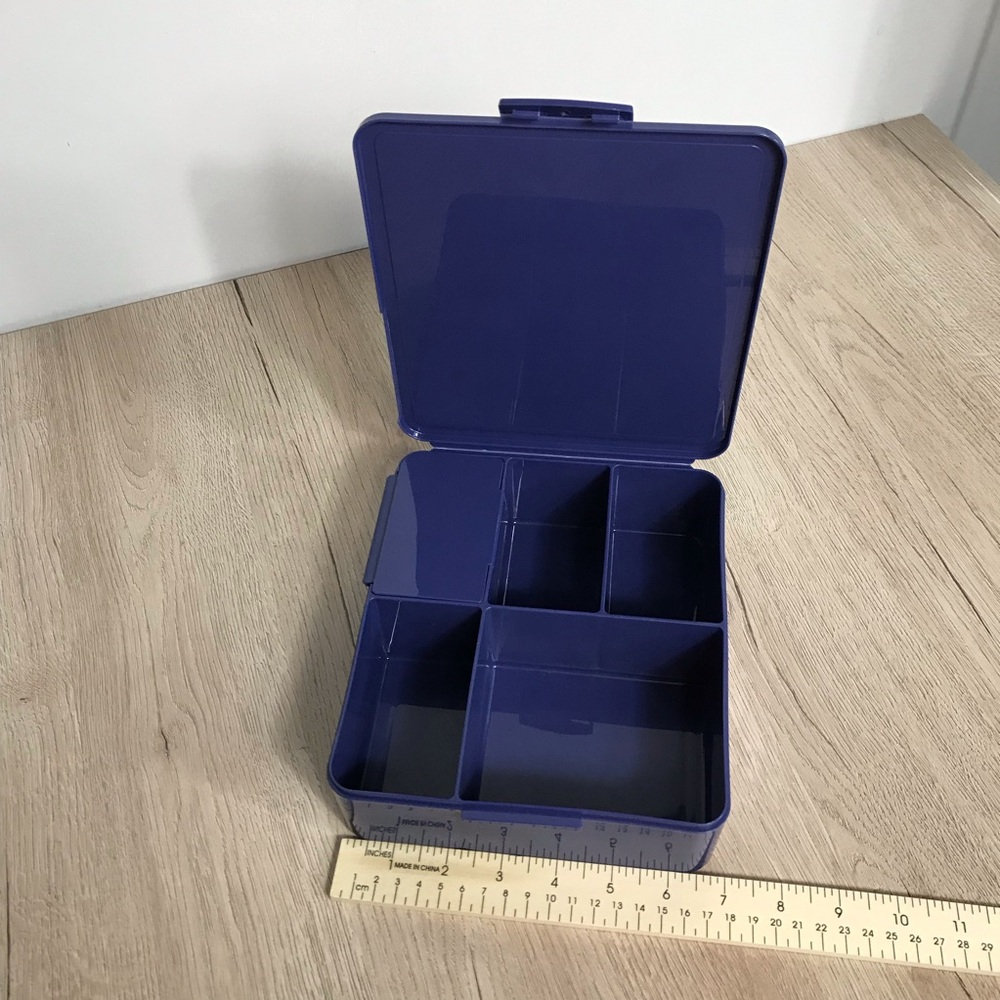 Pottery Barn Kids All-in-One Bento Box Lunchbox Navy Blue NWT